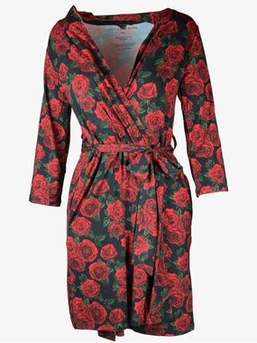 Bums and Roses Natural Bamboo Rose Robe